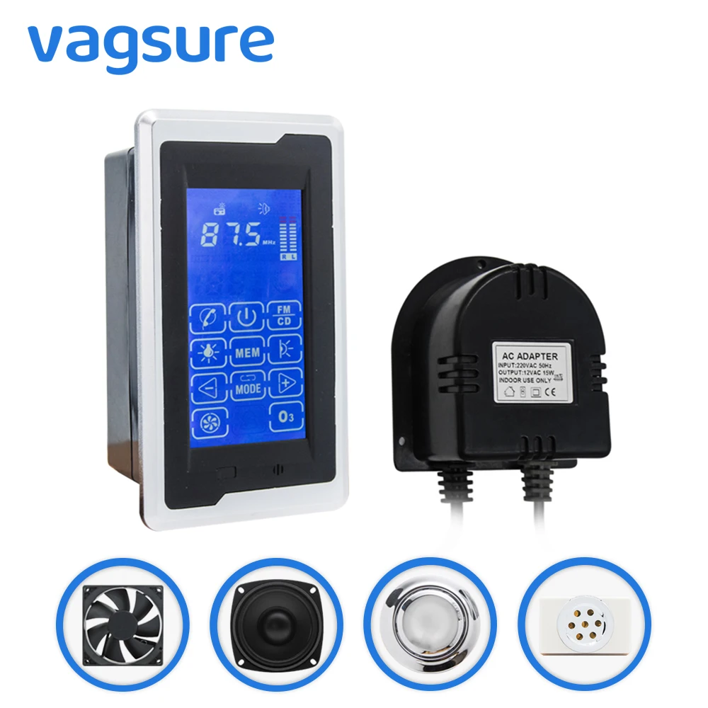 

touch screen big LCD display freehand telephone connection shower room control pad TR026/TR027