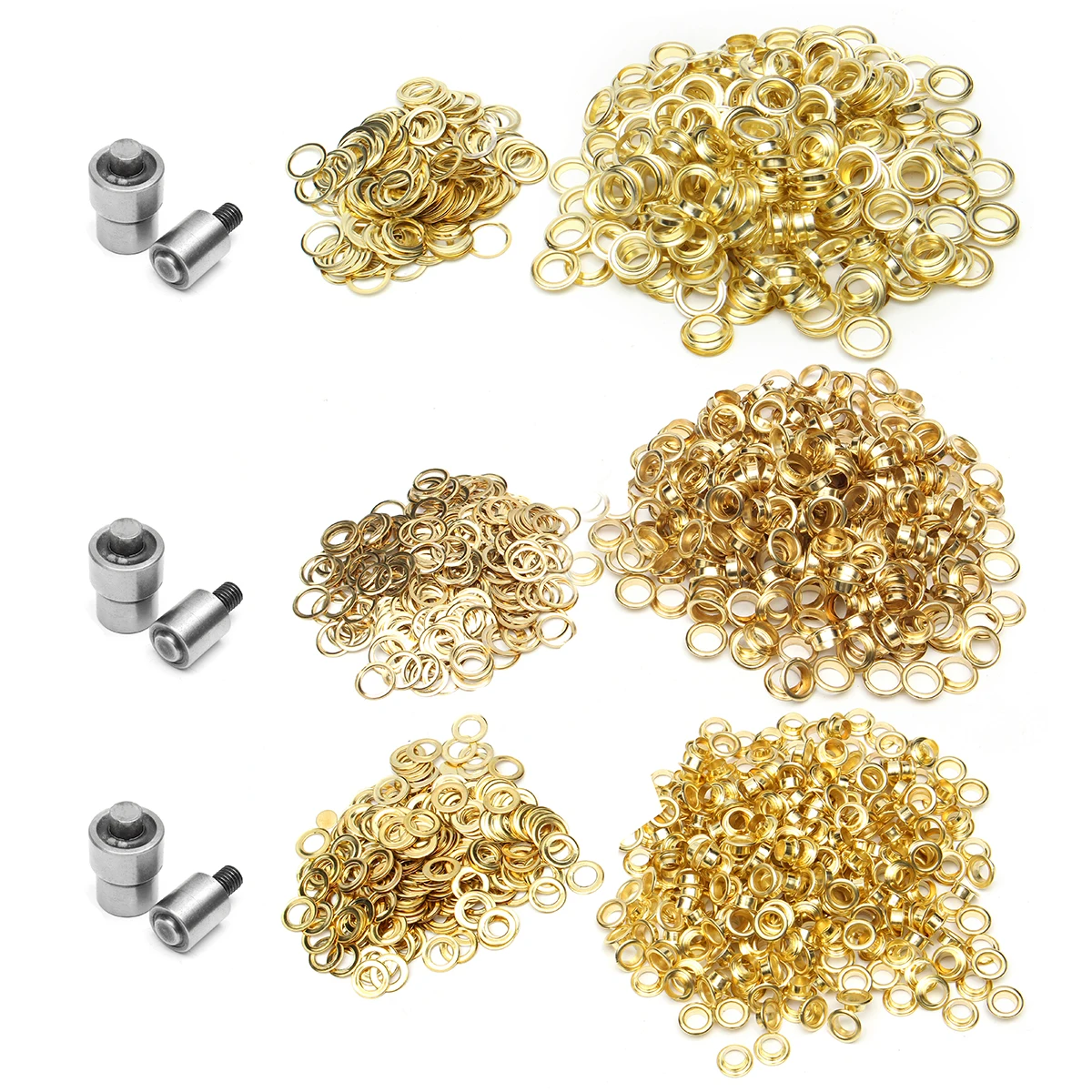 Heavy Grommets Eyelets Punch Hand Press Machine Kit 3 Dies 900