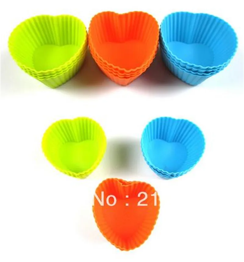 3.6cm MINI Love Heart Shape MaFen Cup Silicone Muffin Cake Cupcake Cup Cake Mould Case Bakeware