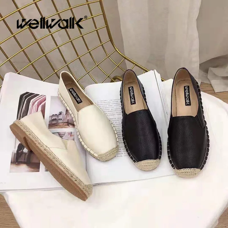 

Hemp Loafers Women Espadrilles Female Moccasins Ladies Ballet Flats Shoes Casual Creepers Woman Derby Shoes Summer