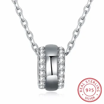 

925 Fashion Sterling Silver Necklace Round Diamond Sterling Silver Necklace Gargantillas De Plata 925 Mujer Plata De Ley 925 New