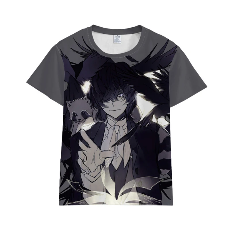 

Bungo Stray Dogs Edogawa Ranpo Osamu Dazai Printed T-shirt Cosplay Costume Men Women Summer Casual Tshirt Short Sleeve Tees