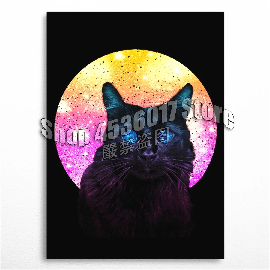 

Full 5D DIY Diamond Painting Moon cat Animals Diamond Embroidery Cross Stitch Diamond Mosaic Rhinestone Home decoration Posters