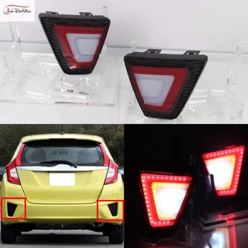 

JanDeNing Car LED Rear Bumper Fog Light lamp Reflector Brake Lights For Honda Jazz/Fit 2014-2016