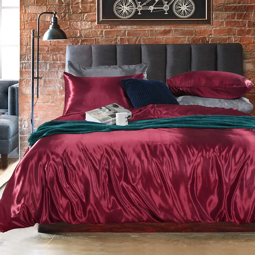 Hot 100 Pure Satin Silk Bedding Set Home Textile Bed Set