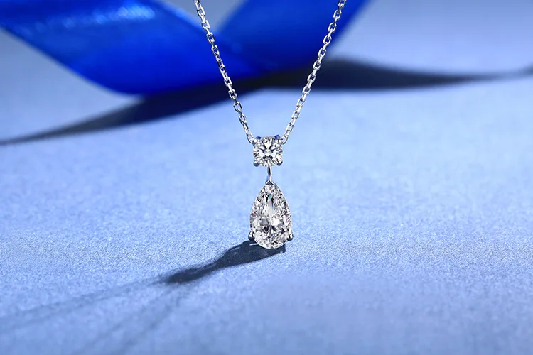 Bonsoir Moissanite 9 K кулон из белого золота Женский Капля воды форма стиль