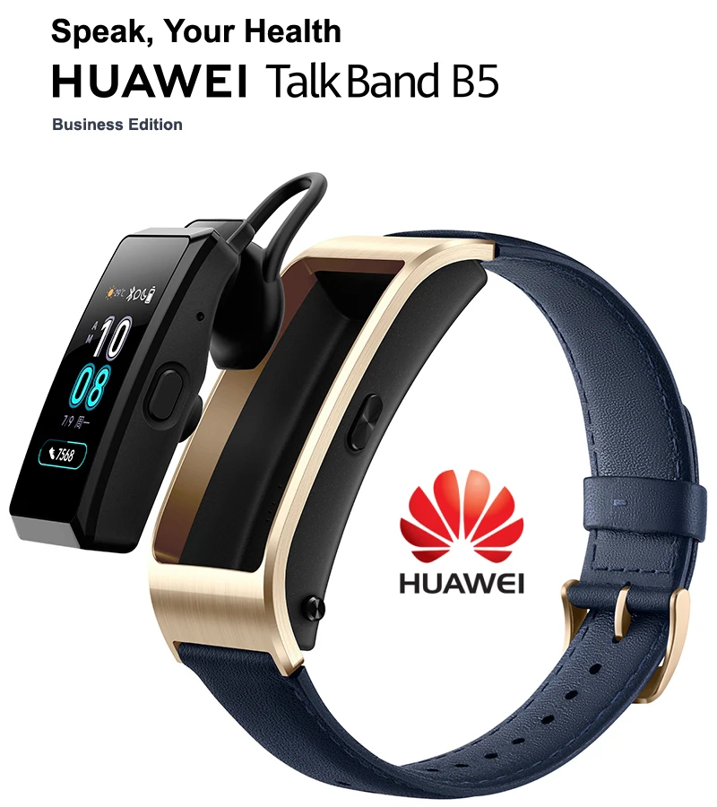 Бизнес HUAWEI TalkBand B5 Спортивный Браслет SmartWatch Bracelace здоровье специалистов персональный тренер AMOLED легкое взаимодействие гарнитура