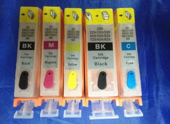 

PGI-525BK,CLI-526BK/C/M/Y Empty Refillable Ink cartridge for Canon MG8150/MG6150/MG5250 printer with auto rest chip