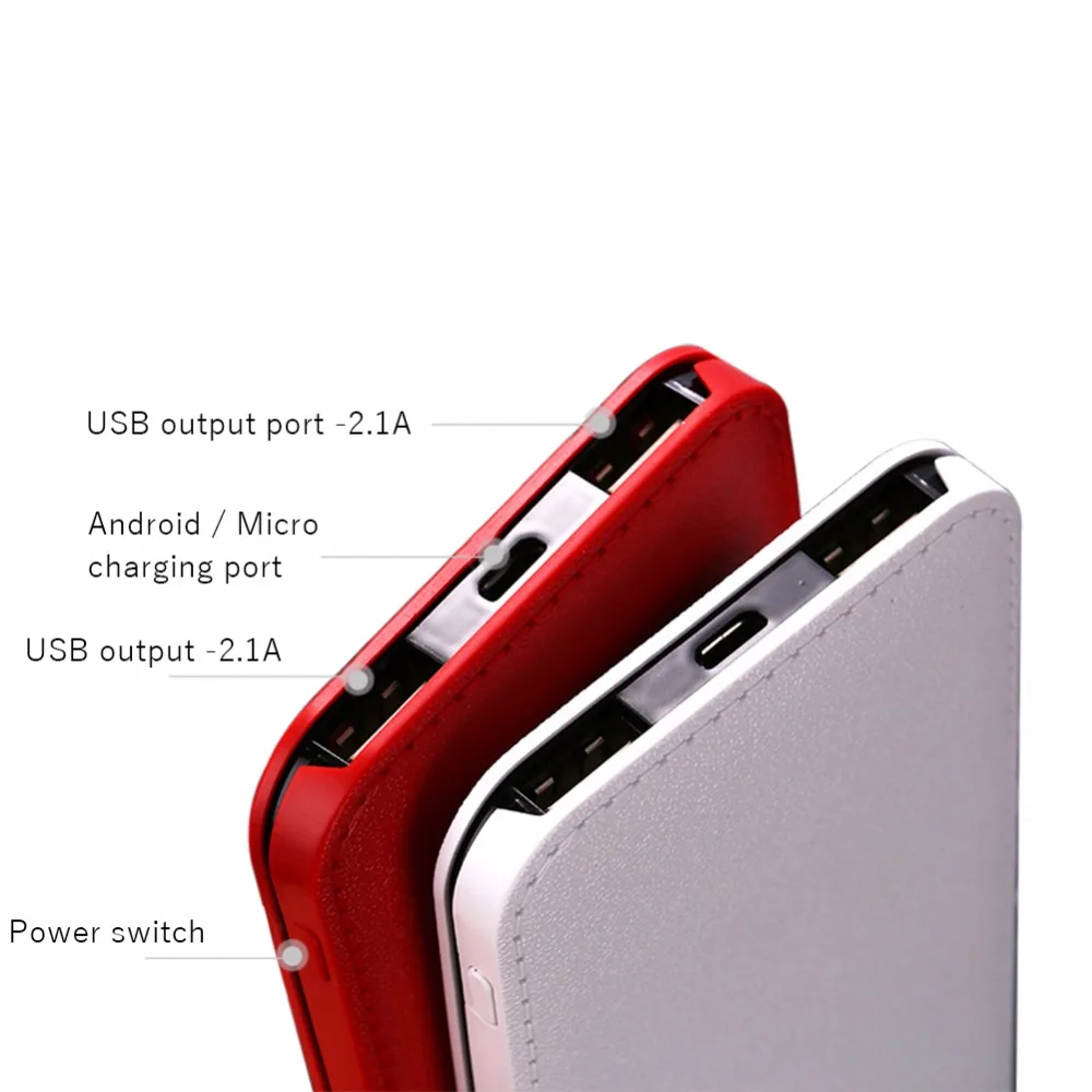 Тонкий внешний аккумулятор 20000 мАч PoverBank 2 USB LCD Powerbank Портативный мобильный