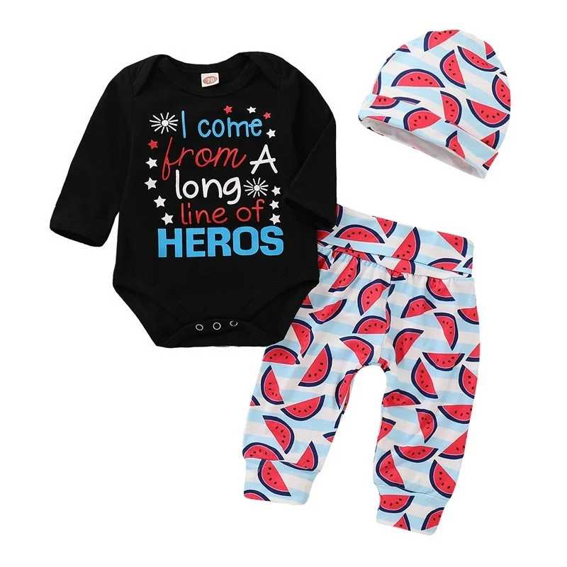 

2019 Casual Bodysuits Print Newborn Baby Boys Girls Romper Pants Outfits Clothes