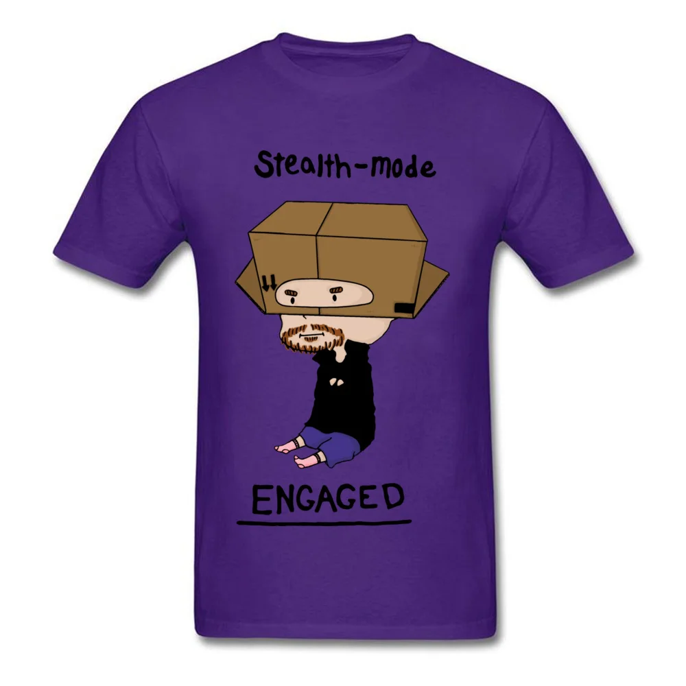 Tops Shirt The Box Ninja Sweatshirts Summer/Autumn On Sale Design Short Sleeve 100% Cotton Crew Neck Student T-shirts Design The Box Ninja purple