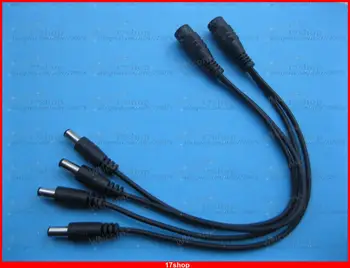 

4 pcs DC Power Plug 5.5x2.1mm Spliter 2 Channel 1 Female to 2 Male Cable 20cm