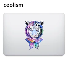 Белая наклейка на ноутбук с тигром и бабочкой для Apple Macbook Air Retina 11