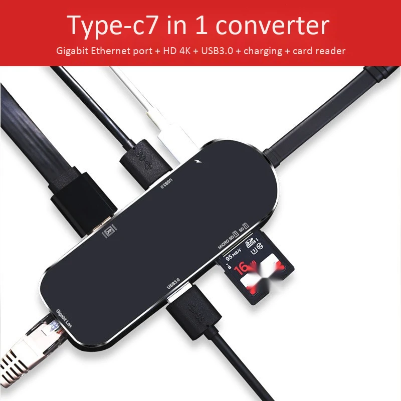 Горячие AMS-type C к Ethernet Rj45 1000 Мбит/с Hdmi 4 к Otg Устройство для чтения карт SD TF Usb3.0 концентратор конвертер с Pd Тип C зарядное устройство адаптер