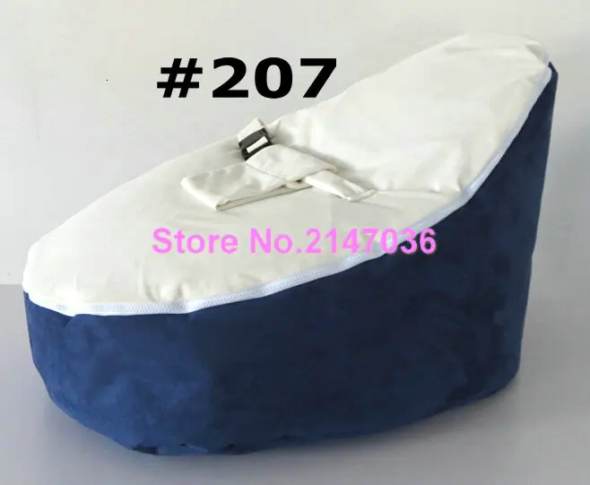 cheap Navy blue with white seat Strap Baby Seat Baby Bean Bag Chair Beanbag Cover Soft Snuggle Bean Bed