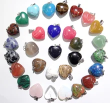 Pedra natural turquesa de quartzo olho de tigre, opala lápis coração para fazer jóias colares acessories24pçs a2
