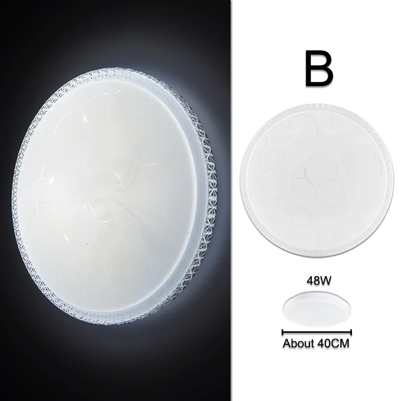 Светодиодный потолочный светильник 48 Вт 36 Вт 24 Вт 18 Вт светодиодный потолочный светильник поверхностного монтажа AC220V 240V Дистанционное Управление современный потолочный светильник для дома светильник - Цвет корпуса: B