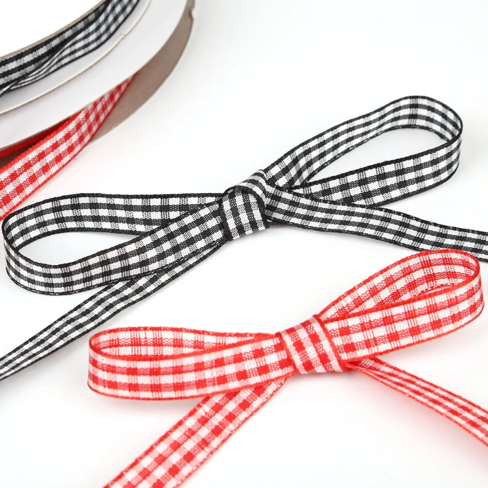 

10Yards DIY Polyester Lattice Fabric Cutting Tape Ribbons Bundled Packaging Gift Wrapping Garment Accessories Wrapping 1cm/1.5cm