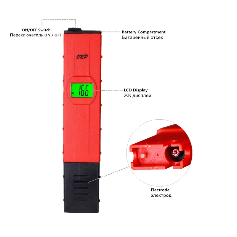Цифровой CE ручка-тип индикатор ОВП подсветка окисление снижение потенциал очистки воды монитор ОВП-метр 16% скидка