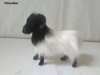 

artificial goat model plastic& furs 12x10cm sheep handicraft prop,home desk decoration gift a1548