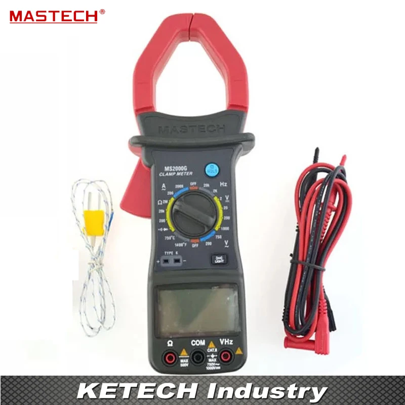 

Digital Clamp Meter Current AC DC Voltage Resistance Temperature Tester Multimeter Multimetro MASTECH MS2000G