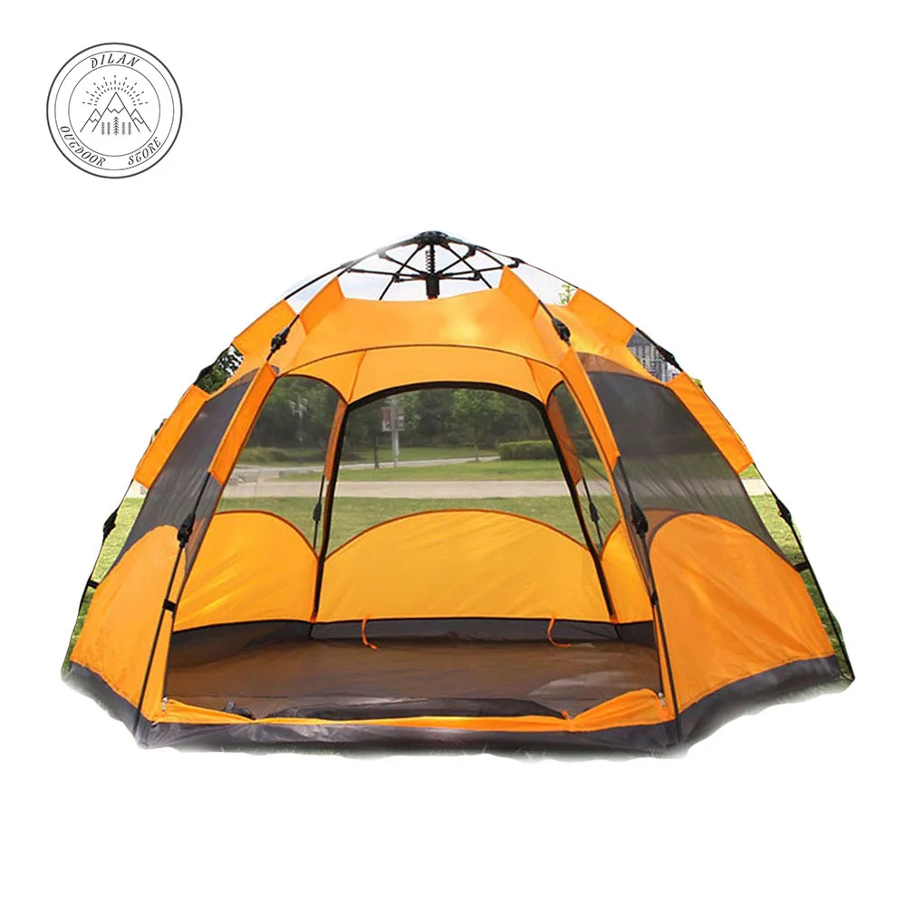 tente 3-4people double-decked hexagonal camping tent pole hexagonal field camp outdoor tent carpas de camping ultralight tent