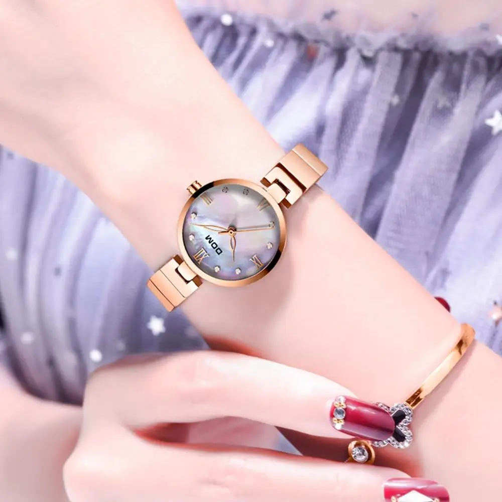 Fashion Women Watches Best Sell Star Sky Dial Clock Luxury Rose Gold Women's Bracelet Quartz Wrist Watches New G-1267G-7M