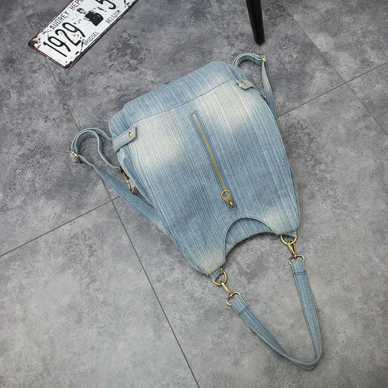 Rdywbu mujeres Vintage Denim lavado Jean Mochila chica moda multifuncional de viaje Bolsa Campus grande Mochila Bolsa B187 Rdywbu mujeres Vintage Denim lavado Jean Mochila chica moda multifuncional de viaje Bolsa Campus grande Mochila Bolsa B187