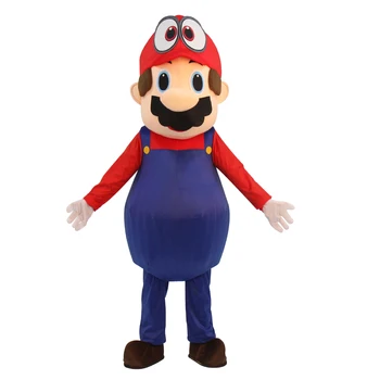 

New style Super Mario Odyssey Adult hat Mascot Costume Fancy Dress Lovely Brothers Suit HOT!