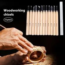 

12stks/set Chisel Carving Knife Firmer Chisel Handmade Woodcut Knife Sturdy Wood Durable Carpentry Wood Carving Hand Carpenter