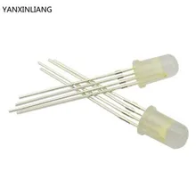 50 шт. 5 мм RGB Ультра яркий светодиодный общий катод 3,1-3,3 В красный зеленый синий три цвета четыре фута семь огней