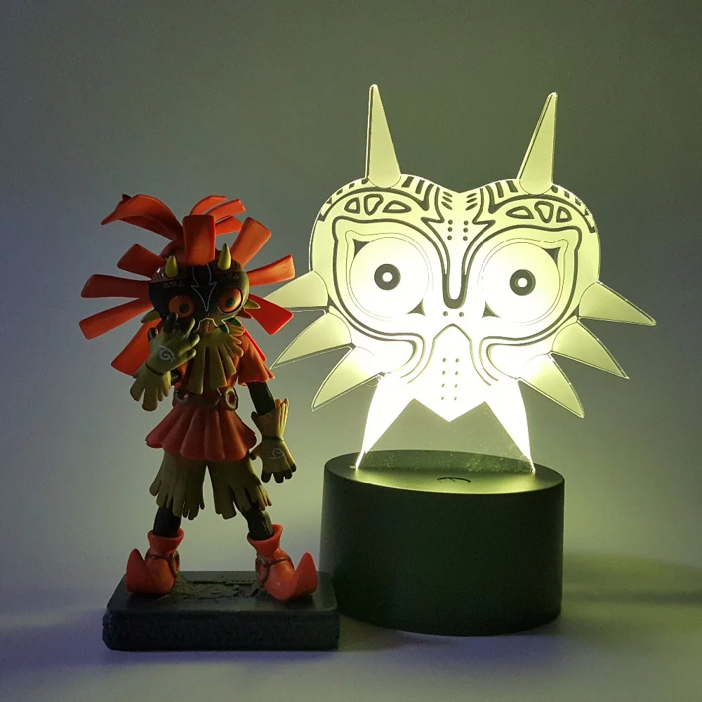 Zelda Skull Kid Majoras маска экшн-фигурка 3D визуальная Иллюзия светодиодный RGB USB ночник ссылка Аниме игра игрушка набор