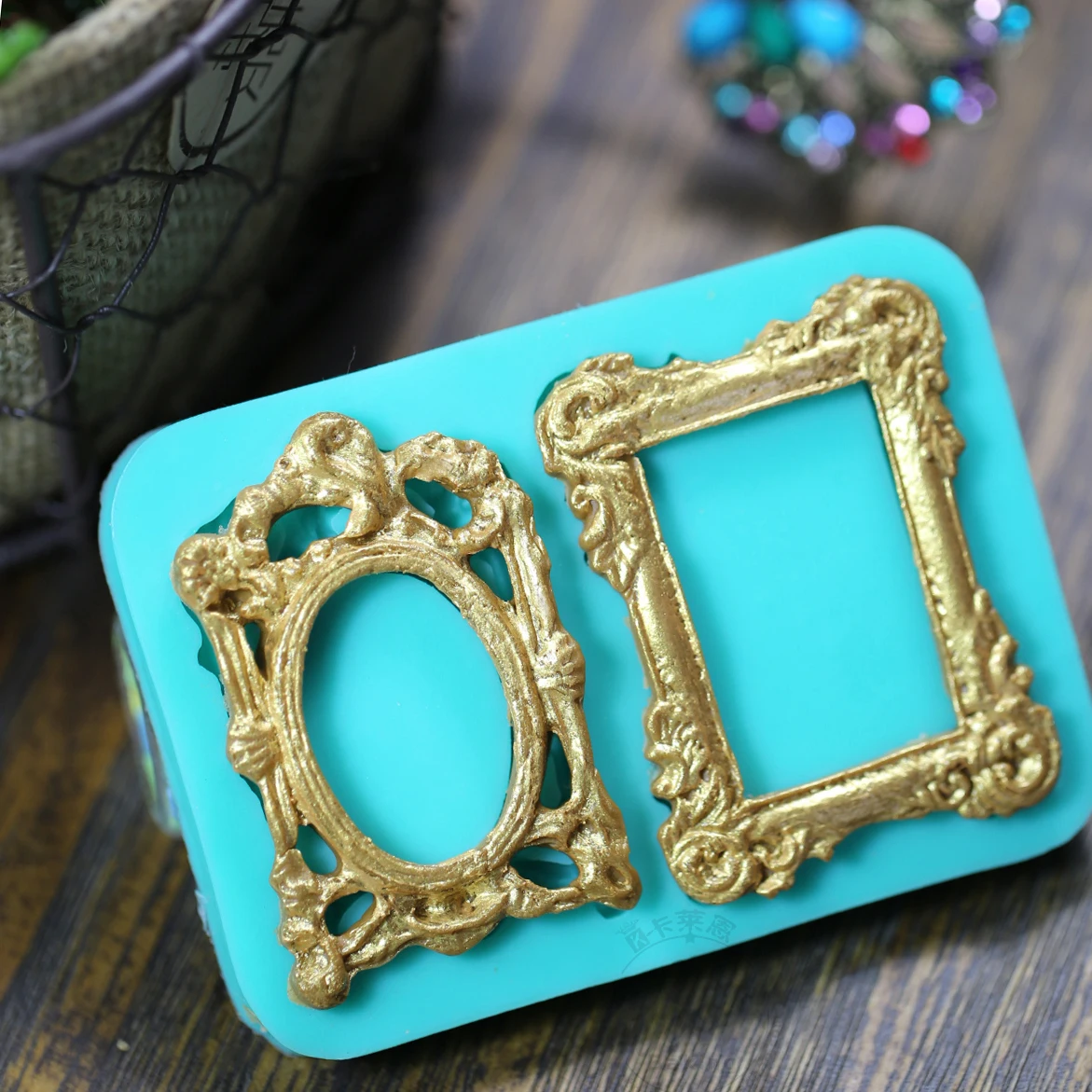 Mirror Frame Silicone Fondant Mould Cake Decorating tool chocolate mold