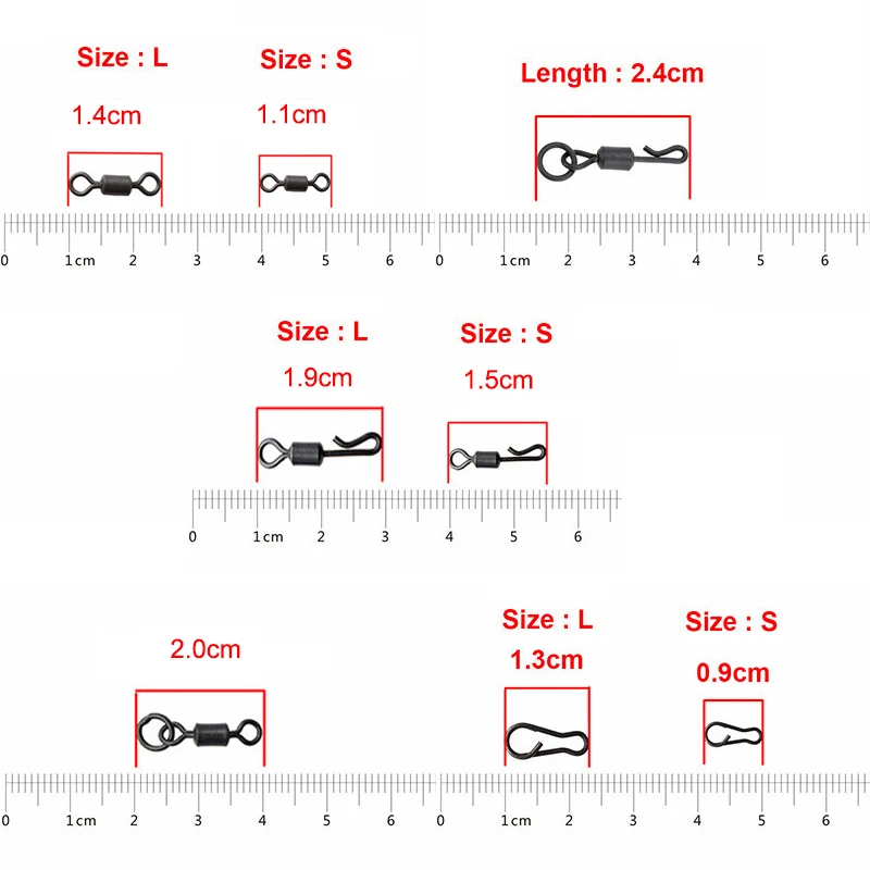 20 шт./лот матовые черные Быстросменные Вертлюги, вертлюги со сварным кольцом, защелкивающиеся зажимы для ловли карпа, аксессуары