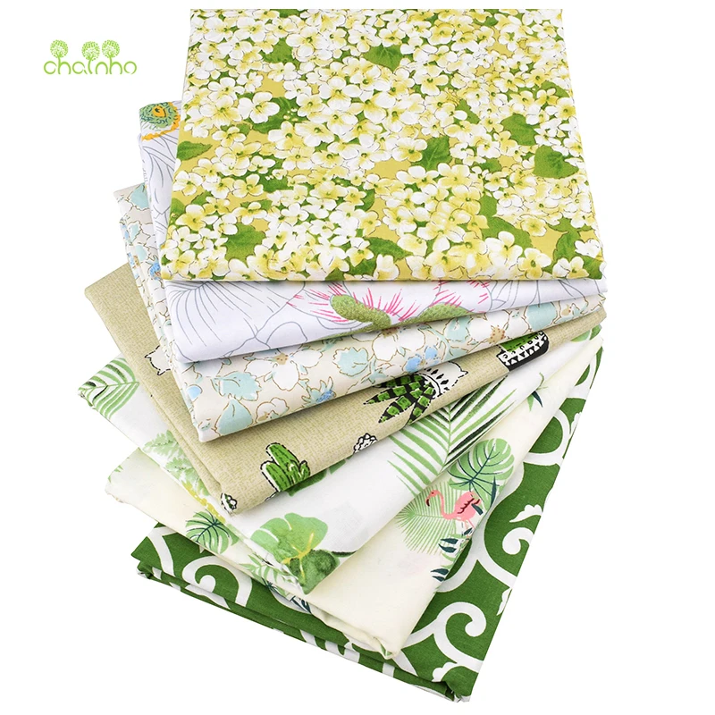 Chainho, зеленая Цветочная серия, печать твиловая, хлопковая ткань для DIY шитья и шитья ребенка и ребенка/лист, подушка, материал подушки, 50x160 см