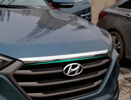 Подходит для HYUNDAI TUCSON TL Хром передний капот Гриль для губ литьевая крышка отделка решетка бар гарнир сетка Стиль - Цвет: no logo