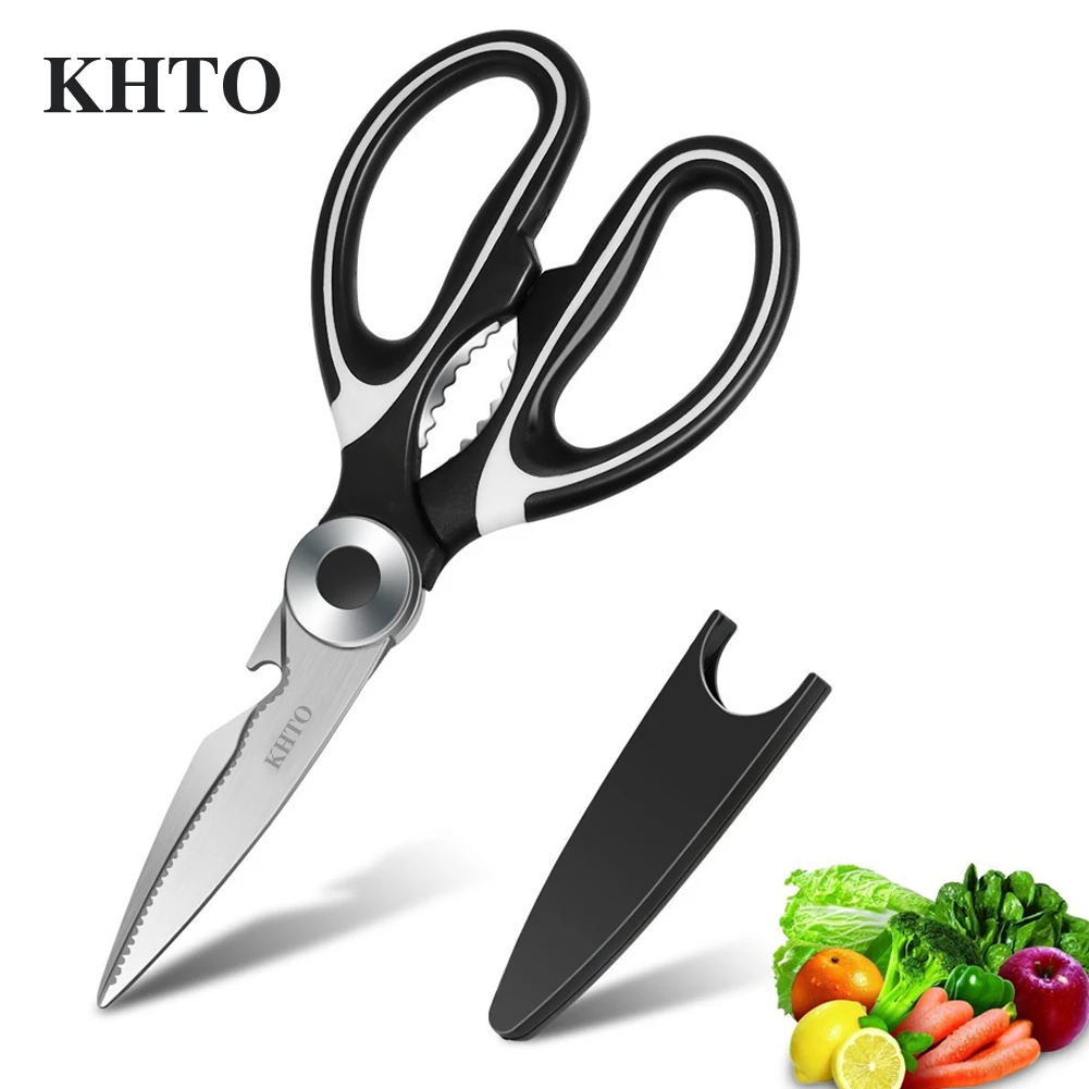 

KHTO Kitchen Shears Stainless Steel Kitchen Tool for Chicken Poultry Fish Meat Vegetables Herbs BBQ
