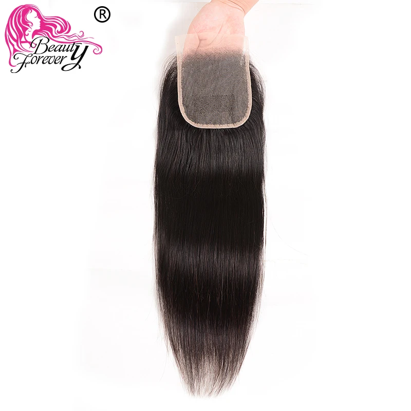 

Beauty Forever Human Hair Transparent Lace Closure Brazilian Straight Hair Closure 4x4 Lace Closure Remy Hair Weave