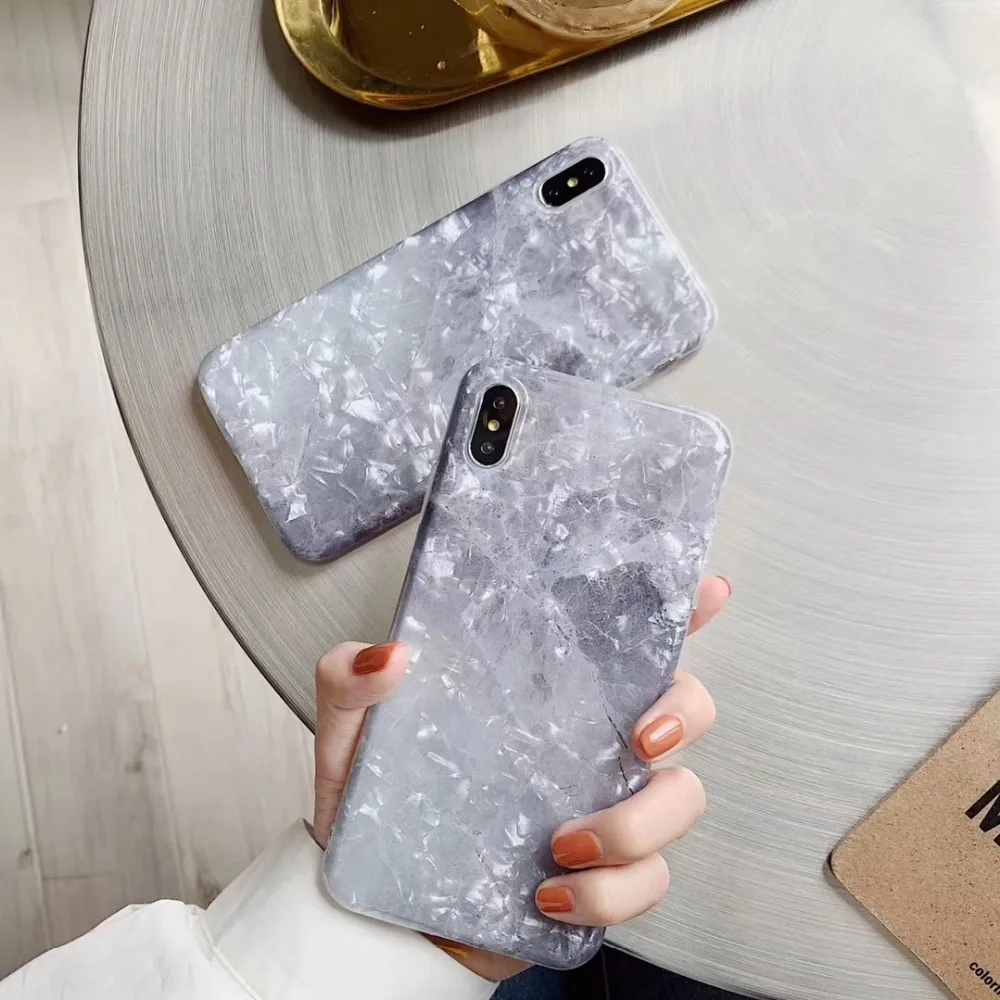 

ZRICKIE Phone Case For iPhone 6 6S 7 8 Plus X XS MAX XR Fashion Shell Marble Teenage Style Soft IMD Graphic Phone Case Cover Bag