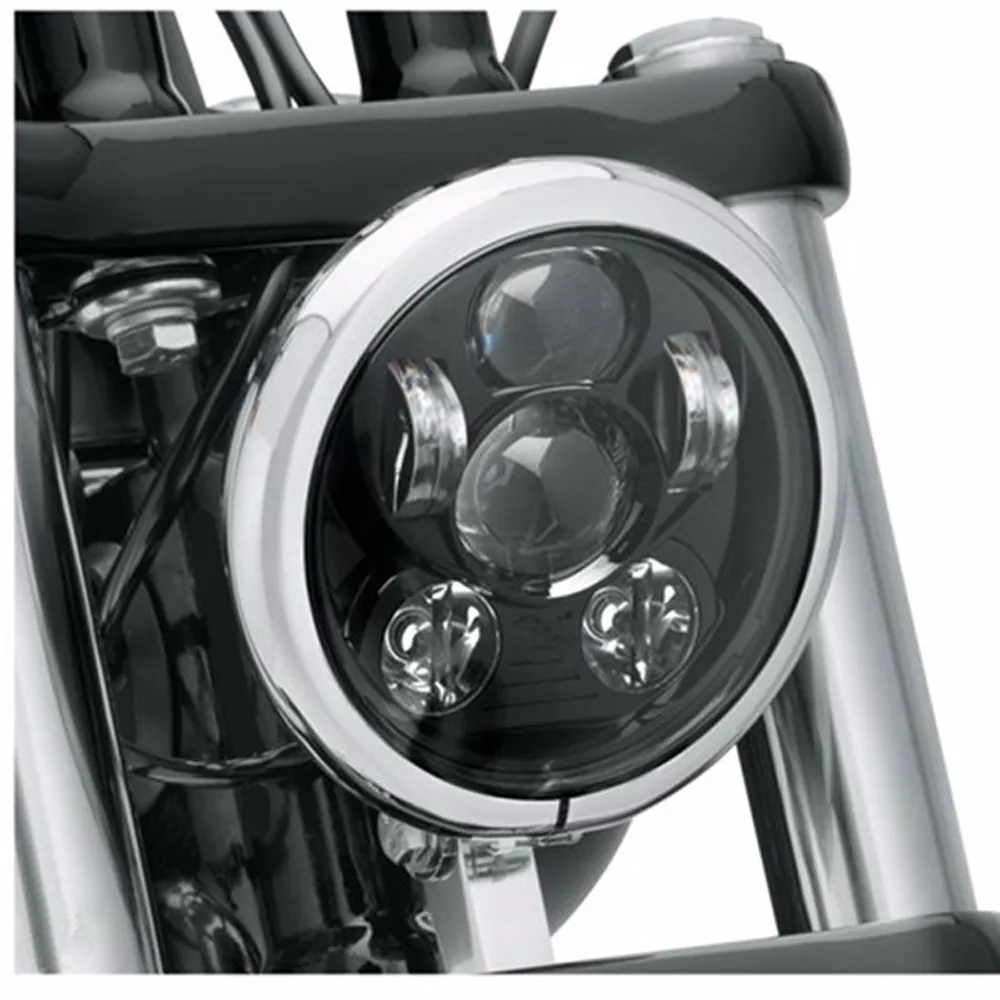 Фара светодиодная ангельский глаз для мотоциклов XG XR VRSCD Dyna черная круглая 5 75| |