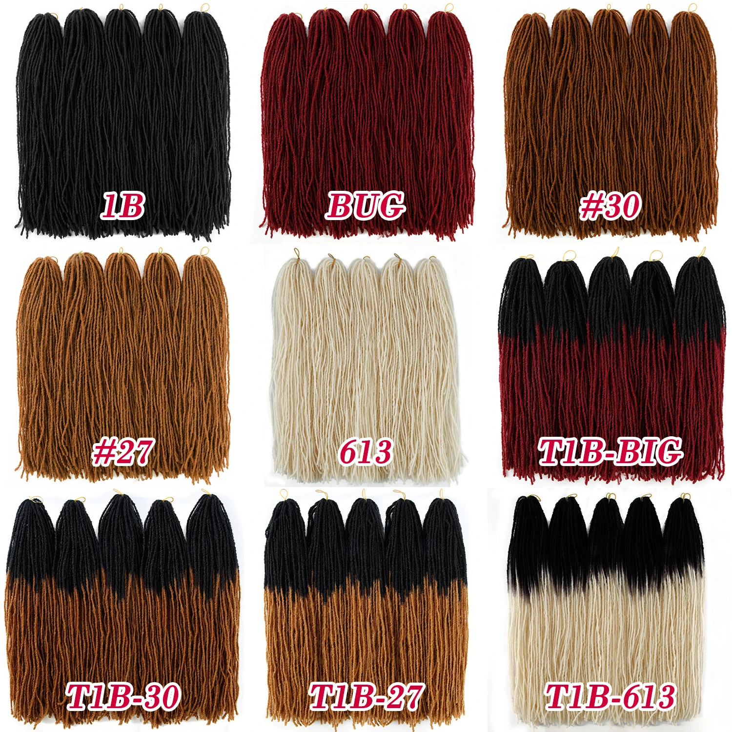 Sister Locks искусственные локоны в стиле Crochet волосы для наращивания Омбре чистый цвет 18 дюймов блонд коричневый Жук синтетические волосы для женщин крючком косы