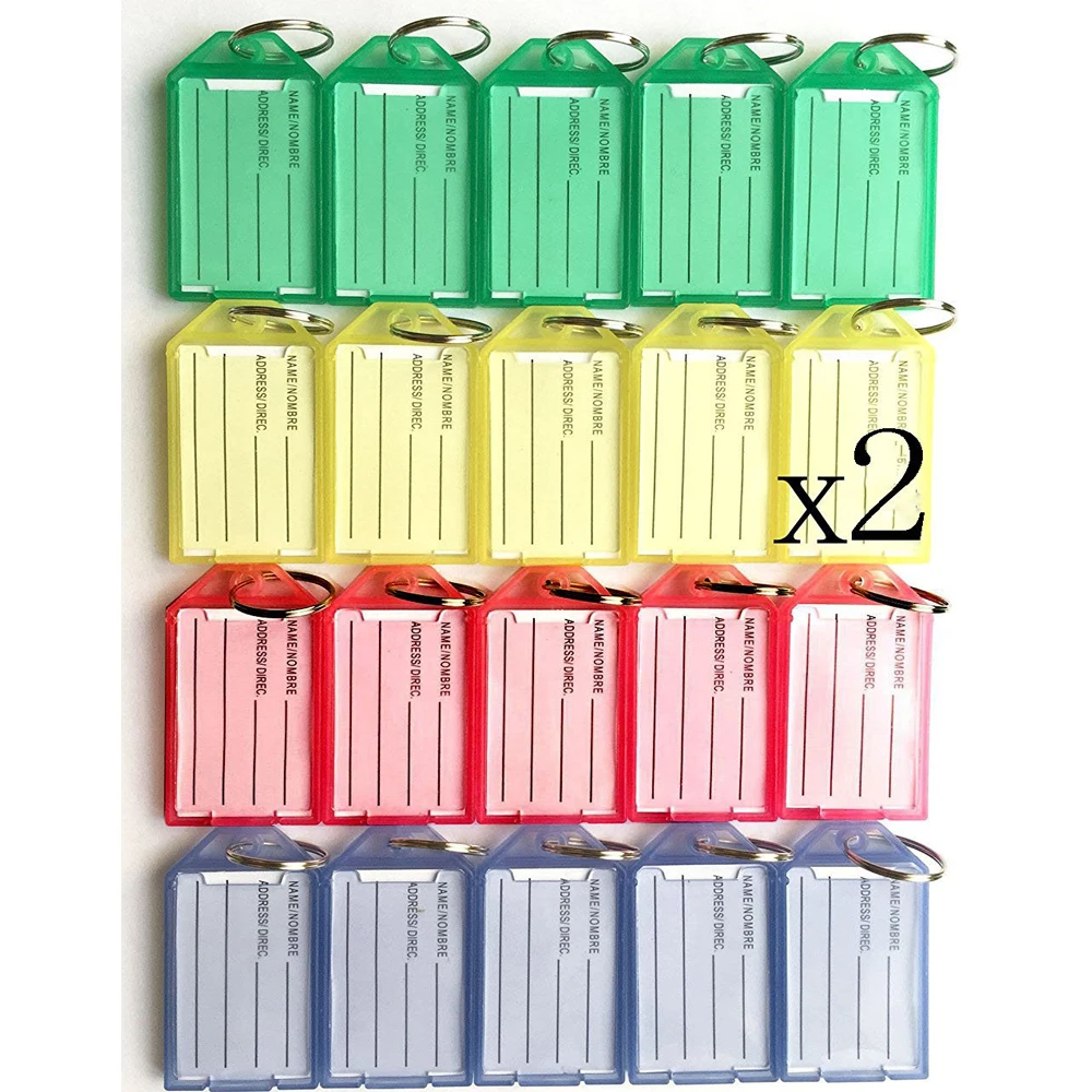 Transparent Tough Plastic Key Tags 