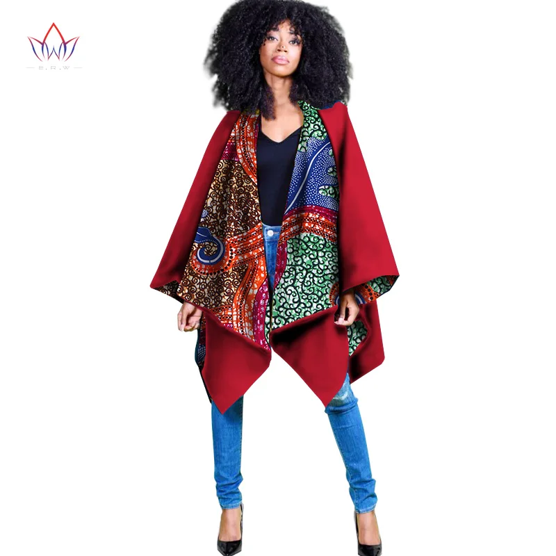 Африканское Женское пальто винтажное осеннее пальто элегантное Пончо Топ с длинными рукавами плюс размер 6XL африканская Дамская одежда wy1614