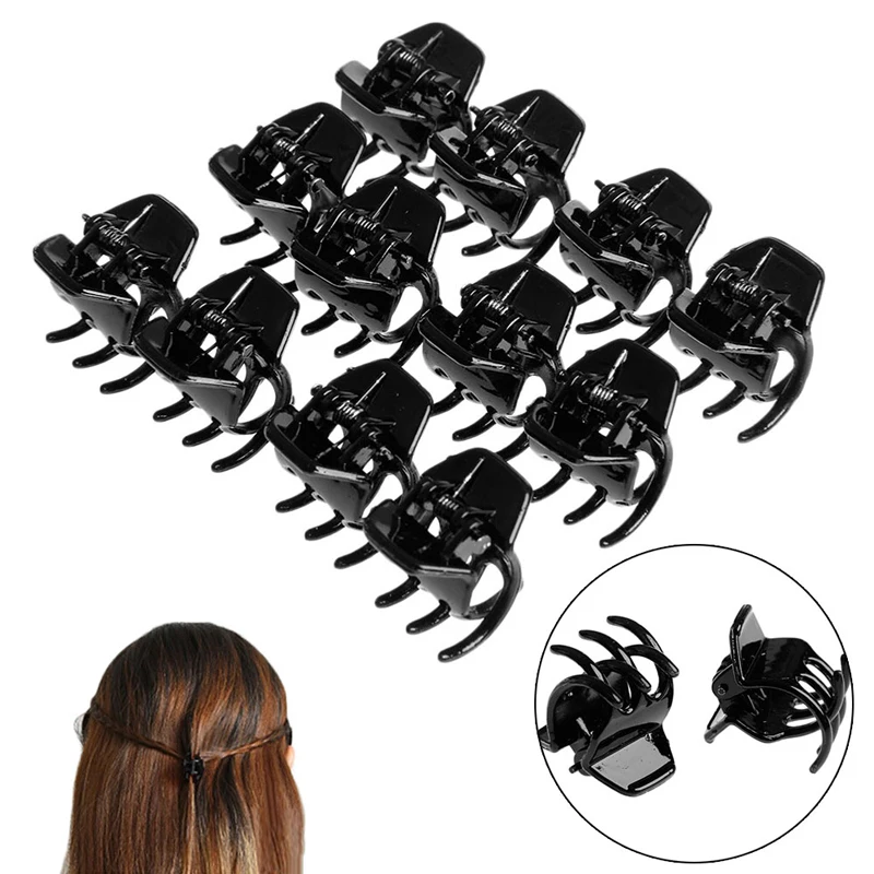 

New 2017 12PCS Styling Tools Women Hair Accessory Black Styling Plastic Mini Clip Claw Clamp Salon Clamps Hair Grip Make Up Tool