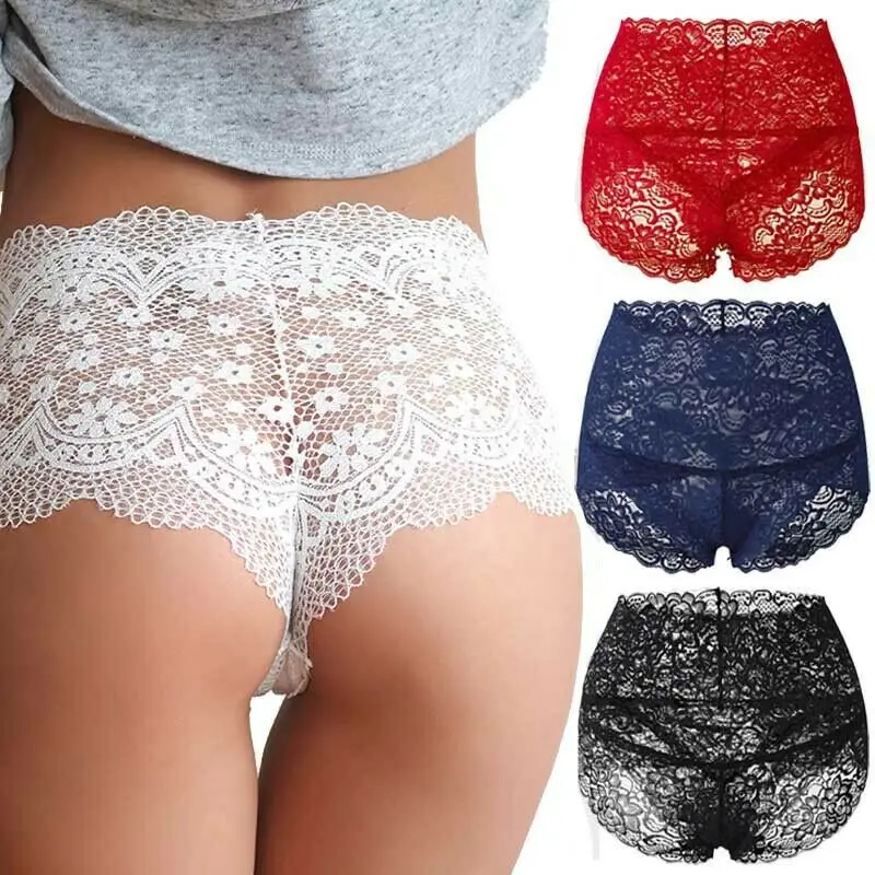 

Sexy Lace Panties Soft Underpants Women Lingerie Cotton High Waist Briefs Cute Female Hipster Underwear