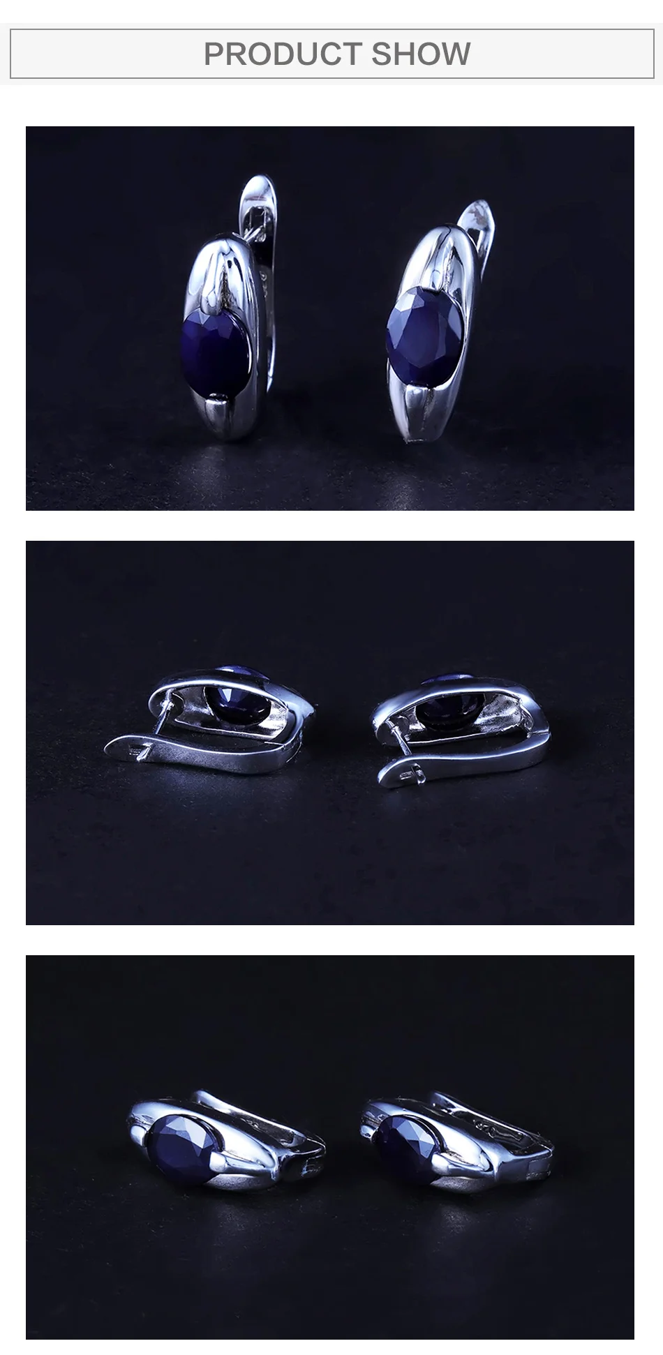 GEM'S BALLET 3.32Ct натуральные серьги с голубым сапфиром, классические ювелирные изделия, 925 пробы серебряные серьги-гвоздики с драгоценным камнем для женщин
