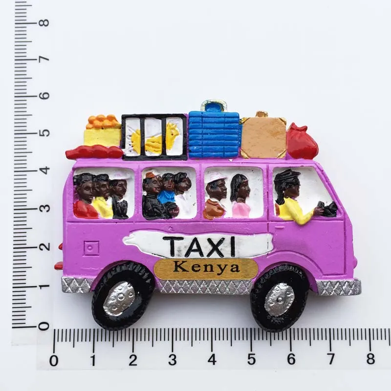 BABELEMI Африка Кенийский магнит путешествия сувенир магнит на холодильник мультфильм маленький автобус холодильник магнитные наклейки подарок - Цвет: Цвет: желтый