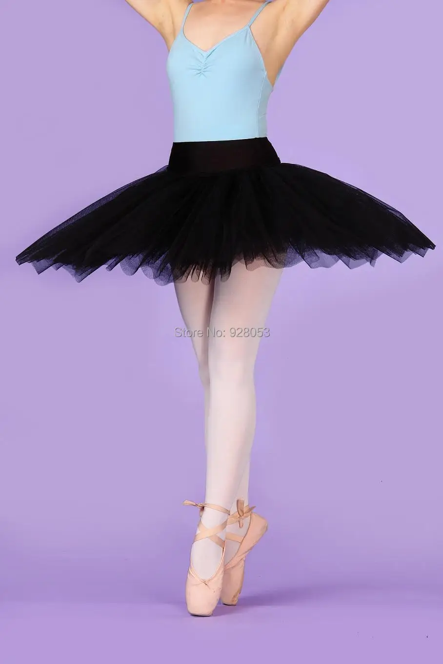 Балетная полупачка для взрослых Tutus 1/2 девочек 8 слоев тюля белый черный