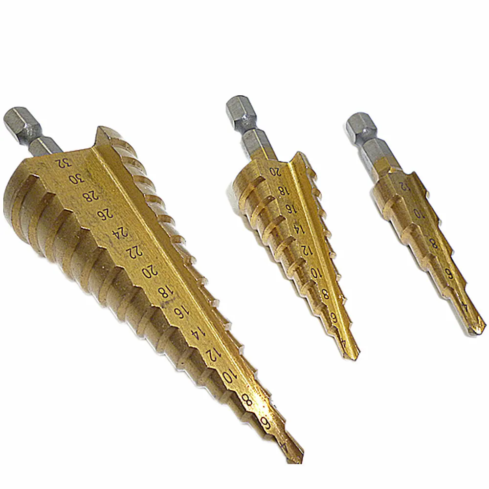 High Speed Steel Large Hss Step Cone Drill Bit Titanium Hole Cutter Set