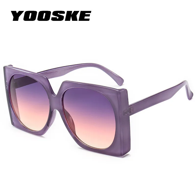 

YOOSKE Classic Sunglasses Women Retro Gradient Designer Red Purple Sun Glasses Ladies Luxury Big Frame Sunglass For Male Female